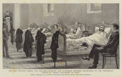 Krigen mellem Serbien og Bulgarien, Hospital for bulgarske officerer, etableret i Prins Alexanders protestantiske kapel i Sofia af Joseph Nash