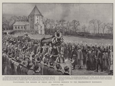 Overførsel af resterne af prins og prinsesse Bismarck til Friedrichsruh-mausoleet af Joseph Nash