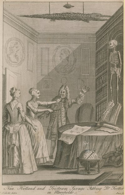 Nan Holland og Tristram Savage røver Dr. Trotter i Moorfields af Joseph Nicholls