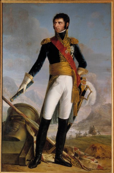 Portræt i fuld længde af Jean Baptiste Jules Bernadotte (1763-1844) prins af Ponte Corvo derefter Charles Jean XIV, konge af Sverige i 1818, repræsenteret i 1804 Maleri af Joseph Nicolas Jouy (1809-1880) 1852. Dim. 2,1x14. Hr. af Joseph Nicolas Jouy