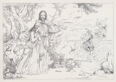 Shakespeares Stormen, 1. akt, scene 2 af Joseph Noel after Paton