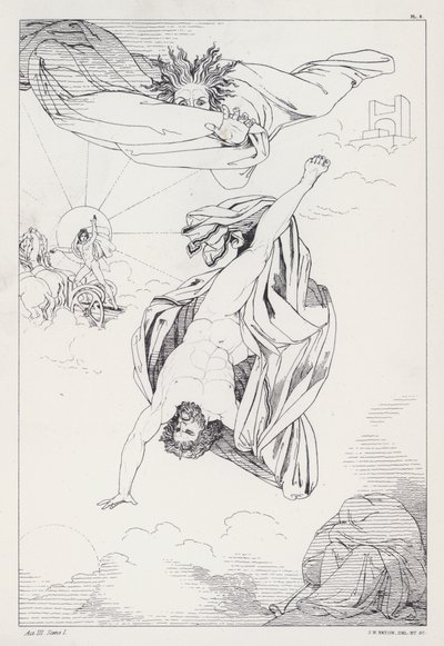 Shelleys Prometheus Ubundet, Akt III, Scene 1 af Joseph Noel after Paton