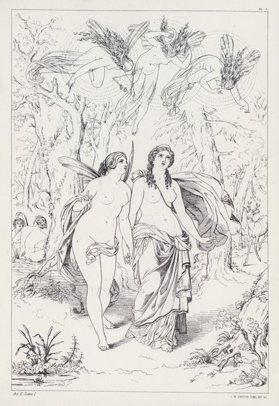 Shelleys Prometheus Ubundet, Akt II, Scene 1 af Joseph Noel after Paton