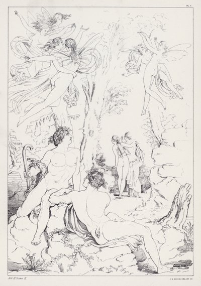 Shelleys Prometheus Ubundet, Akt II, Scene 2 af Joseph Noel after Paton
