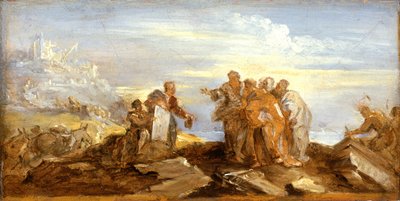 Scene fra oldtidens historie, ca. 1680-90 (olie på papir på lærred) af Joseph Parrocel