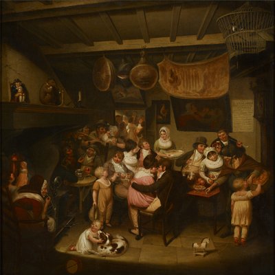 Eccles Wakes: Ale-House Interior (olie på lærred) af Joseph Parry
