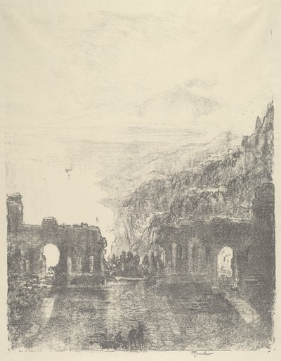 Aetna over Taormina, 1913. af Joseph Pennell