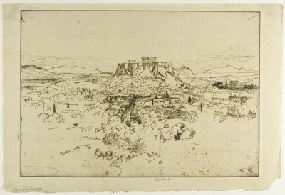 Athen fra bjerget Lybacettus af Joseph Pennell