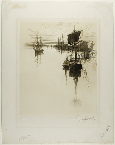 Nedenfor Chestnut Street Bridge, Philadelphia af Joseph Pennell