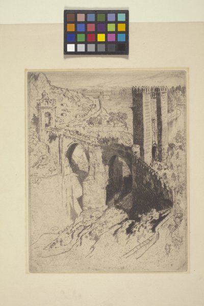 Bridge Of Alcantara (ætsning) af Joseph Pennell