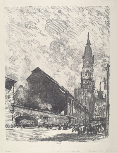 Broad St. Station af Joseph Pennell