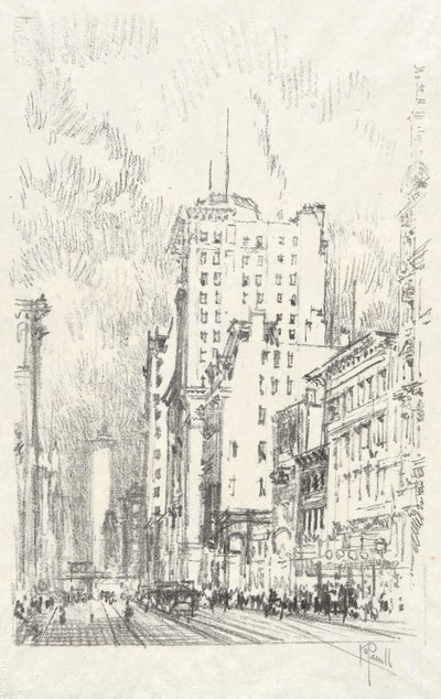 Broadway Above 23rd Street, #11 i Iconophile Club Collection af Joseph Pennell