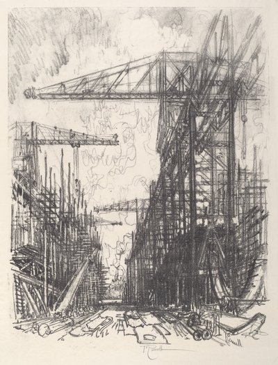 Building Destroyers, No.I af Joseph Pennell