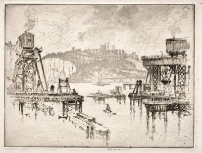 Bygning af Dover Pier af Joseph Pennell