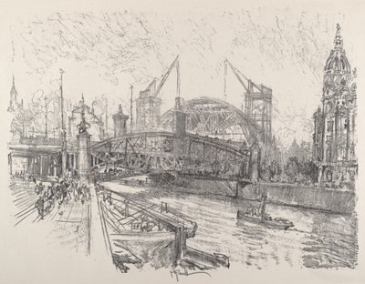 Bygning af Friedrichstrasse -stationen af Joseph Pennell