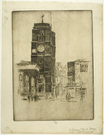 Chelsea Church Tower af Joseph Pennell