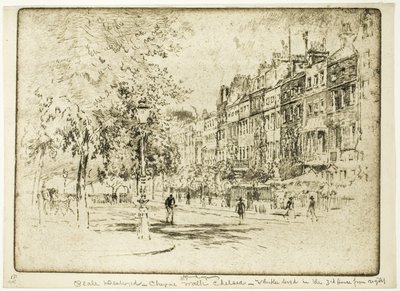 Cheyne Walk, Chelsea af Joseph Pennell