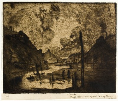Kul - Arbejdets vederstyggelighed, Mahanoy River af Joseph Pennell
