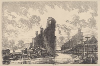 Kulbryder ved floden af Joseph Pennell