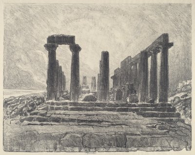 Søjler af Juno-templet, Girgenti, 1913. af Joseph Pennell