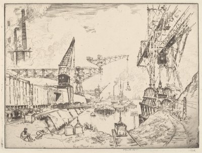 Kraner i Duisburg af Joseph Pennell