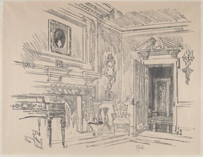 Tegnestue i Cliveden, 1912. af Joseph Pennell