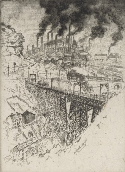 Edgar Thomson Works, Bessemer, 1909. af Joseph Pennell