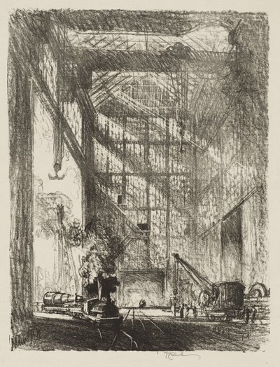 Engelsk krigsarbejde: Bringing in the Gun af Joseph Pennell