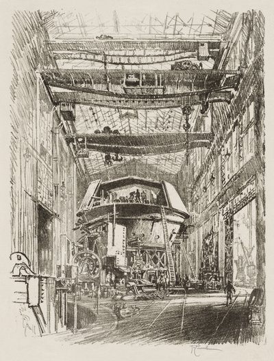 Engelsk krigsarbejde: Building the Great Turret af Joseph Pennell