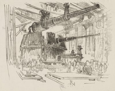Engelsk War Work: Fitting Guns in Turrets af Joseph Pennell