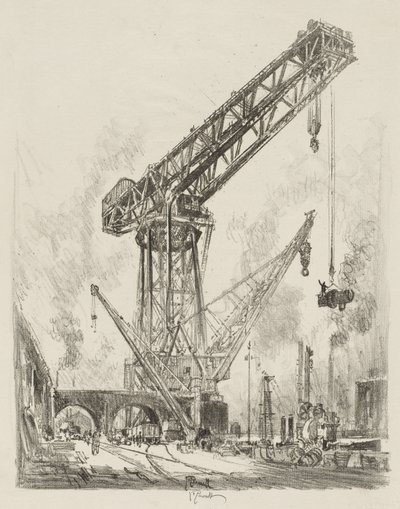 Engelsk krigsværk: Fremstillet i Tyskland, The Great Crane af Joseph Pennell