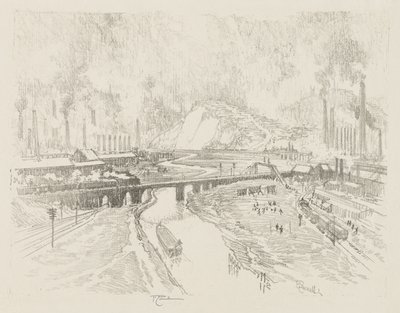 Engelsk krigsarbejde: Munition Town af Joseph Pennell