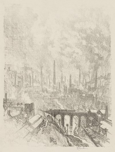 Engelsk krigsværk: Munitions City, nr. 1 af Joseph Pennell