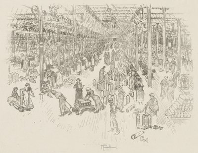 Engelsk krigsarbejde: The Thousand Girls Bay af Joseph Pennell