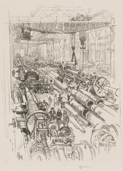 Engelsk krigsarbejde: The Gun Shop af Joseph Pennell