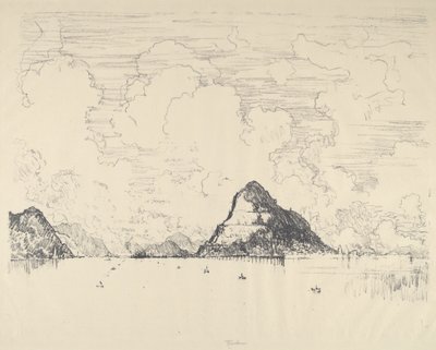 Indgang til kanalen fra Stillehavet, 1912. af Joseph Pennell