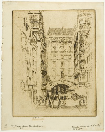 Indgang til Savoy Hotel af Joseph Pennell