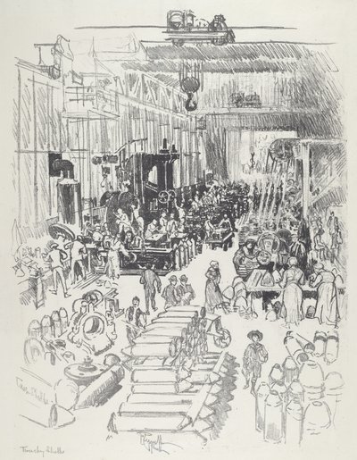Efterbehandling af skaller, 1916. af Joseph Pennell