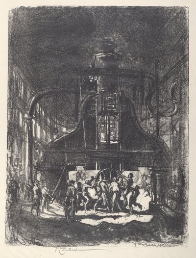 Forging Shells, The Slaves of the Wheel, 1917. af Joseph Pennell
