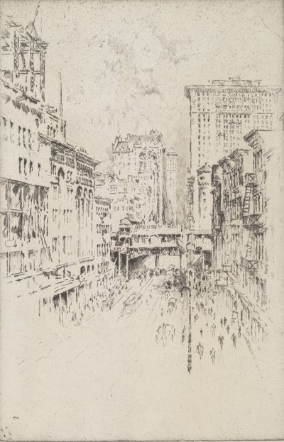 Forty-Second Street, 1904. af Joseph Pennell