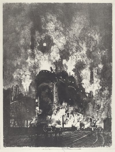Ovne om natten, 1916. af Joseph Pennell