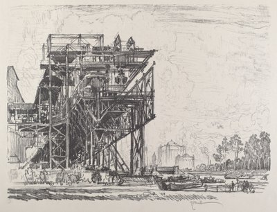 Gasværk fra kanalen, Berlin af Joseph Pennell