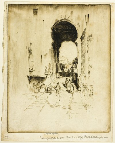 Porten til Zocodover, Toledo af Joseph Pennell