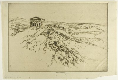 Girgenti, templet på muren af Joseph Pennell