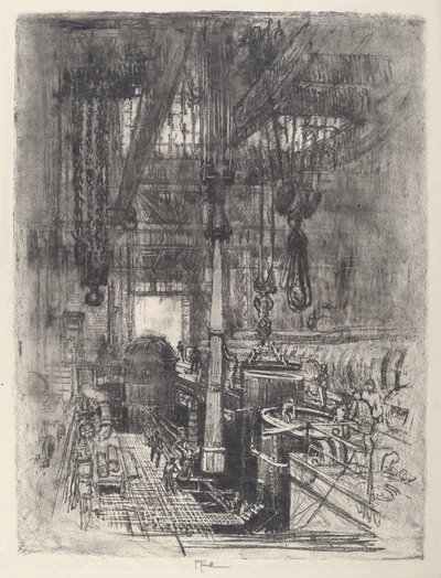 Gun Pit, No.II, 1917. af Joseph Pennell