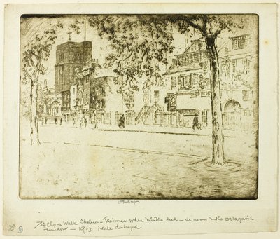 Hus, hvor Whistler døde af Joseph Pennell