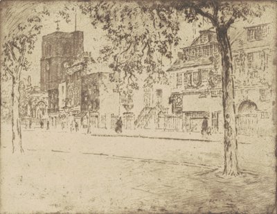 Hus, hvor Whistler døde, 1904. af Joseph Pennell