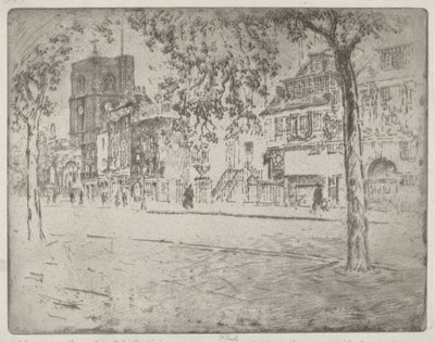 Hus, hvor Whistler døde, 1904. af Joseph Pennell