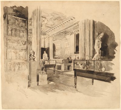 Interiør, Fitzwilliam Museum af Joseph Pennell