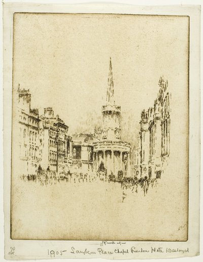 Langham Place Chapel af Joseph Pennell